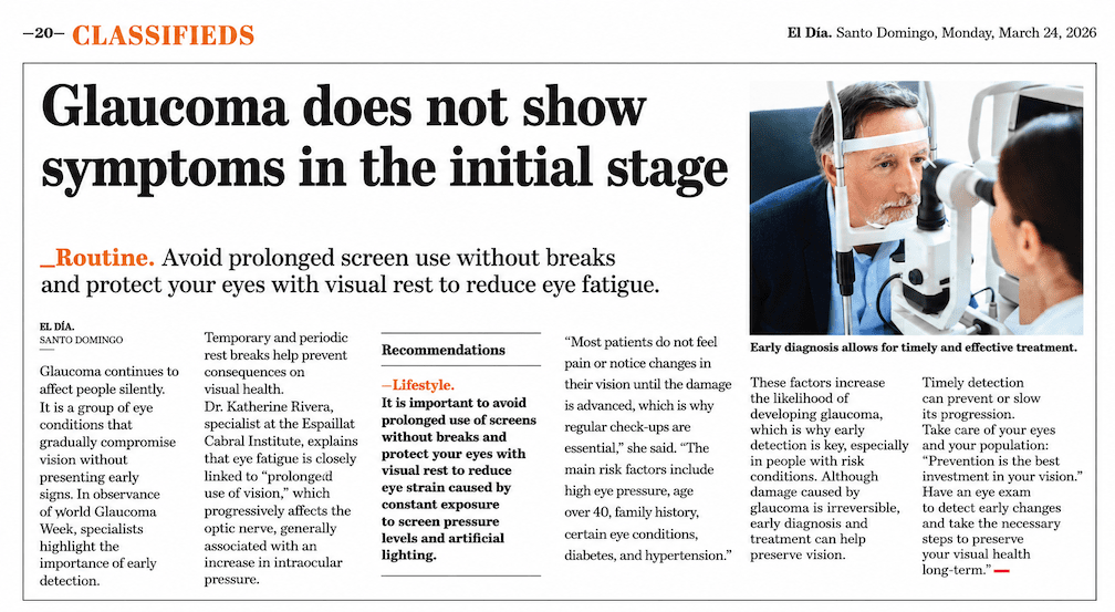 Glaucoma does not show symptoms in the initial stage