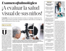 Leer noticia sobre:  16 de Mayo 2022 
 Examen oftalmológico: ¡A evaluar la salud visual de sus niños! Periódico Listín Diario. 