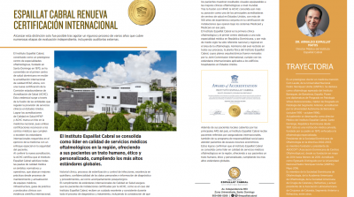 Espaillat Cabral renueva certificaci&oacute;n internacional. Revista Mercado